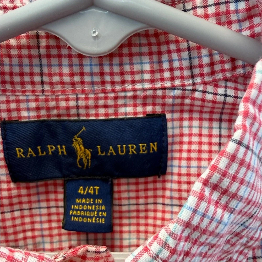 Ralph Lauren Boy's Red Plaid Button-Down‎ Shirt